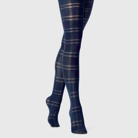 A New Day Blue Plaid Tights